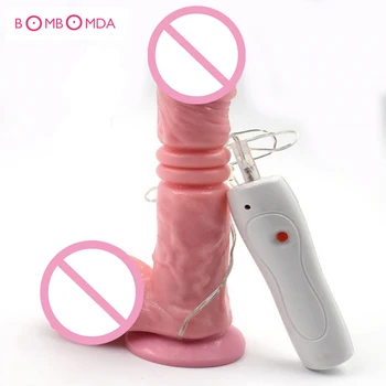 Auto-teleskopinis Nekilnojamojo Dildo USB Įkrovimo Nuotolinio Valdymo Vibruojantis Realistiškas Vibratorių Suaugusiųjų Sekso Žaislai Moterims, Lesbiečių Masturbacija