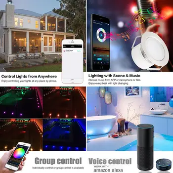 20X Smart WIFI Telefono APP Kontrolės RGB/RGBW 31mm 12V ip67 Virtuvės Laiptų Pakopa LED Denio Geležinkelių dega Alexa Echo 
