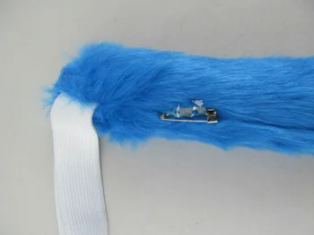 Mėlyna Neko kačių ausys katė pliušinis uodega nustatyti, Anime Cosplay Kostiumas Helovinas Fancy Dress 50cm