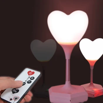 Led Usb Įkrovimo Dekoratyvinės Lempos Naktį Šviesos Nuotolinio Naujovė Kūdikių 3D mylinčios Širdies Atmosfera, Šviesos, Naktiniai Mergina Dovana Touch Blub