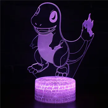 OUTELA Naktį LED Žibintai Naujiena 3D lempos Mielas Žaislas Dovana 7 ColorCartoon Atmosfera Lempa Vaikams, Vaikų Kambarys