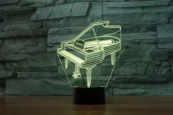 [Septynių Neon]nemokamas Pristatymas fortepijonas Akrilo 7Colors Stalo Lempos 3D Lempos Naujovė Led Nakties Šviesos Millennium Falcon Šviesos
