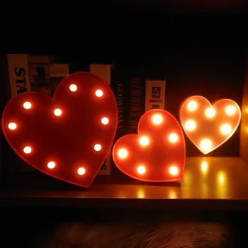 LED Raudonos Širdies Naktį Žibintai Gimtadienio Dovanos Draugei Pasakų Girliandą Šalies Stalo Šviesos Vestuvių Šventė Apdailos Lempos