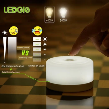 LEDGLE Touch Lempų šviesos Reguliatorius Stalo Lempa Mini Naktinės Šviesos diodų (LED) Magnetas naktinė lempa Darbastalio Apšvietimas, Vaikų Draugystė Vaikas Dovana