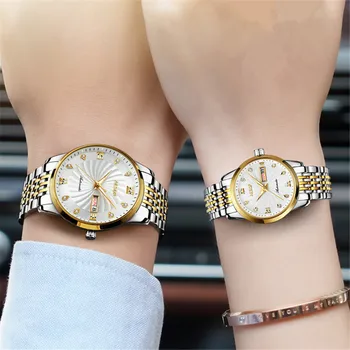 EZOPO Prabanga Japonija Mechaninė Automatinė Mėgėjams Rankiniai Laikrodžiai Vyrams ir Moterims Plieno Dienos Siųsti Reloj Mujer Hombre Porą Žiūrėti
