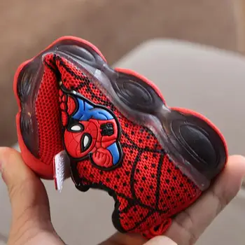 Vaikams Laisvalaikio Bateliai Šviesos Sportbačiai Berniukas Mergaitė Spiderman LED Šviesos Iki Batai Žėrintis Šviesos Vaikams, Batai Vaikams, Led Sportbačiai