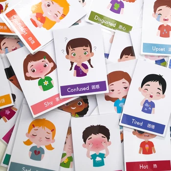 Kūdikių Mokytis Kinų Emocijų Kasdienės Rutinos Formą anglų kalbos Mokymosi Kortelės Ankstyvojo Ugdymo Porą Įspūdį Vaikų Žaidimo Žaislai