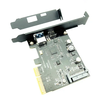 USB 3.1 C Tipo PCIe Plėtros Plokštę PCI-E su USB3.1 GEN 2 10Gbps USB Tipo C + USB3.0 Tipas Riser Card PCI Express x4, USB Adapteris