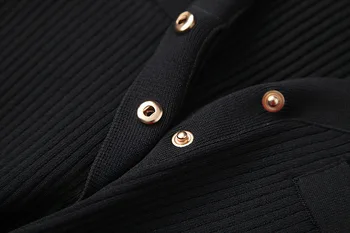 Naujų 2020 m. rudenį, žiemą, moterų megzti megztinis viršūnės V-kaklo, seksualus, trumpas megztinis ir juodu pieštuku sijonas elegantiškas kostiumas, dviejų dalių komplektas