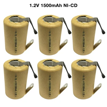 6-15vnt 4/5SC SubC 1.2 V 1500mAh SC Ni-CD Įkrovimo Baterija (akumuliatorius Ląstelių Suvirinimo Skirtukus elektrinių Įrankių Baterijų Elektrinės Žaislai