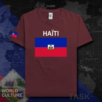 Haityje Haičio marškinėliai vyras 2018 t-shirt medvilnės tautos grupė medvilnės marškinėlius sporto salės, fitneso drabužių Hayti Ayiti šalies vėliavos 02