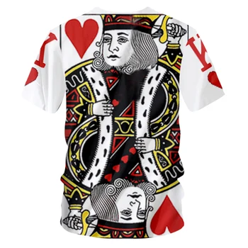 CJLM Pokerio Marškinėlius 3d Spausdinimo Karalius ir Karalienė, T-marškinėliai Vyrams, Hip-Hop Streetwear Kultūrizmo Fitneso Marškinėliai trumpomis Rankovėmis Tee Marškinėliai Homme