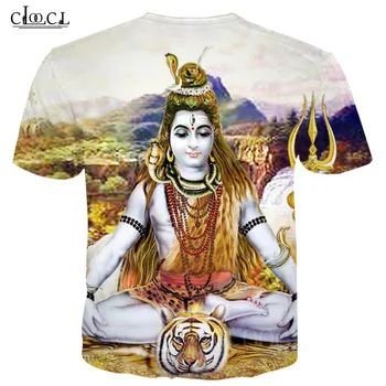 Indija Viešpats Šiva Vyrai Moterys T Shirts Puloveriai Induizmas Viešpats Šiva 3D Print T Shirt Harajuku Mados Streetwear trumpomis Rankovėmis Viršūnes