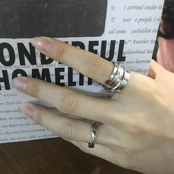 LouLeur 925 sterlingas sidabro Multi-layer likvidavimo žiedai, sidabro mados asmenybės atidaryti žiedai moterims 2019 naujų kūrybinių papuošalai