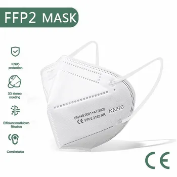 20 VNT. baltos spalvos ffp2 kn95 kaukė Apsauginė veido filtravimo kaukė Pritaikoma Kvėpuojantis KN95 Kaukės Saugos Neaustinių Lankelį sandėlyje