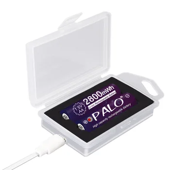 PALO 8pcs 2800mWh Li-ion Baterija AA 1,5 V Įkraunama Ličio Baterijas+2 Slots Baterijos Kroviklis