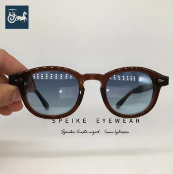 SPEIKE Individualų Aukštos kokybės cyan akiniai nuo saulės Johnny Depp Lemtosh stiliaus akiniai gali būti trumparegystė akiniai nuo saulės 44/46/49MM