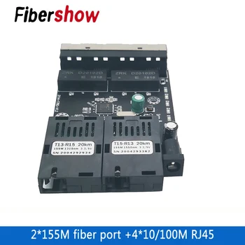 Ethernet Pluošto jungiklis 4 RJ45 2 PK Optinių Laikmenų Keitiklis Vienos rūšies pluošto Uosto PCB 10/100M 20 vienetų naujas