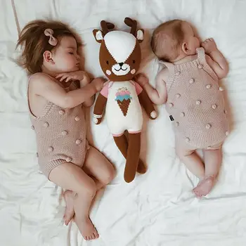 Naujagimį Berniuką ir Mergaitę, Megzti Jumpsuit Rankovių Komfortą Kietas romper 0-18M kūdikiams, kūdikių Playsuit