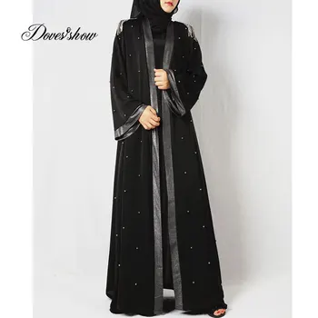 Mados Musulmonų Suknelė Abaja Dubajuje Islamo Drabužiai Moterims Jilbab Djellaba Skraiste Musulmane turkijos Baju Chalatas Kimono Kaftan 11