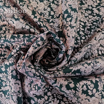 Prabangių gėlių metallic žakardo brokatas medžiaga drabužiai suknelė kailis tissu tecidos stoffen telas siūlai SP5603 NEMOKAMAS PRISTATYMAS