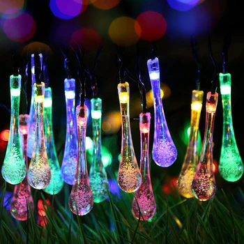 10m 5m 4m 3m 2m 1m LED Atostogų žibintai, Apdailos lauko, sodo Fėja String žibintai Vandens Lašas kamuoliukus Kalėdų Vakarėlį lempos dekoras
