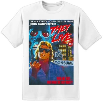 Vyrai John Carpenter Jie Gyvena Filmo Plakatas T-Shirt Retas Spausdinti Didelių Problemų Kietas Dovana Asmenybės Tee Marškinėliai