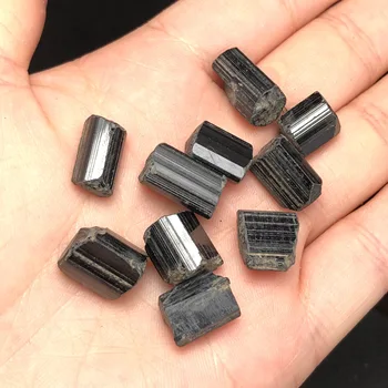 10vnt Grynas natūralus juodas turmalinas kristalų rupi akmens mineralinė pavyzdys blokuoti kūrinys reiki healing meditacija