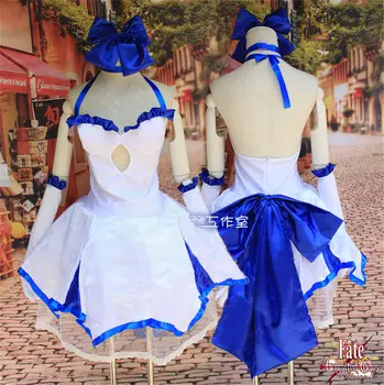 Saber Lily Apynasrio Balta Mini Suknelė Anime Fate stay night/Likimas Nulio Cosplay kostiumų Nemokamas Pristatymas