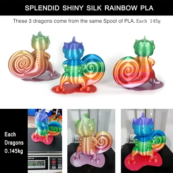 Noulei 1kg 3D Spausdintuvas Šilko Gijų vaivorykštė Tekstūros Jausmas, Šilkiniai Turtingas Blizgesį PLA atsitiktiniai siųsti vaivorykštės spalvų 3d Spausdinimo Medžiagos