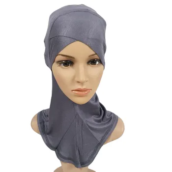 Modalinis Vidinis Hijab Kepurės Musulmonų Moterys Medvilnės Kaktos Kryžiaus Turbaną Islamo Underscarf Kietas Skarelė Ant Kaklo Visą Dangtelį Variklio Dangčio Skrybėlę