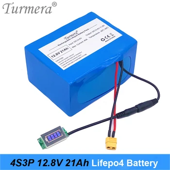 Turmera 32700 Lifepo4 Baterija 4S3P 12.8 V 21Ah 4S 40A Subalansuotas BMS Valtis Nepertraukiamo Maitinimo šaltinis 12V + Talpos Indikatorius