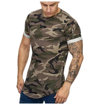Vyriški Sportiniai Laisvalaikio Fitneso Veikia Greitai-džiovinimo T-shirt Slim Kvėpuojantis Kamufliažas Laisvalaikio T-shirt Mens T Shirts
