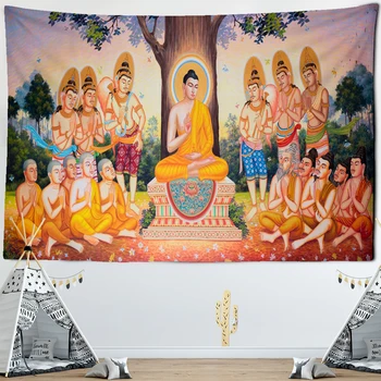 Indijos Buda Gobelenas Sienos Kabo Bohemijos Magija Religinių Poliesteris Miega Kilimėlis Miegamasis Dekoratyvinis Fonas Medžiaga