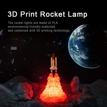 3D Spausdinimo Ugnies Drakonas Lavos Lempa Kūrybos Apdailos Raketų Laivo Žibintai LED Nakties Šviesos Stalo Lempa Vaikų Dovanų