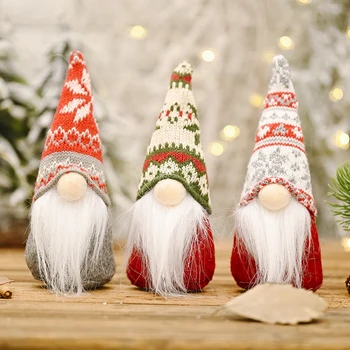 8Pack Gnome Kalėdų Papuošalai Rankų darbo Pom Pom Nykštukai Papuošalai Pliušinis Santa Elf Namų Stalo Židiniu Dekoras