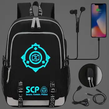 SCP Saugi Būti Apsaugoti Kuprinės Paauglys Berniukai Petį Kelionės Mokyklos Maišą USB Mados paauglių Laisvalaikio Nešiojamojo kompiuterio krepšys