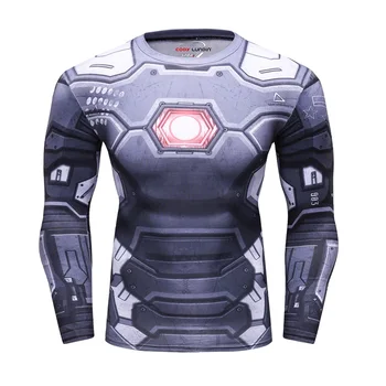 Marškinėliai vyriški Jersey Bėrimas apsaugas Suspaudimo 3D Spausdinimo Fitneso ilgomis Rankovėmis Viršūnes Triko Cross fit Quick Dry Sportinę CodyLundin