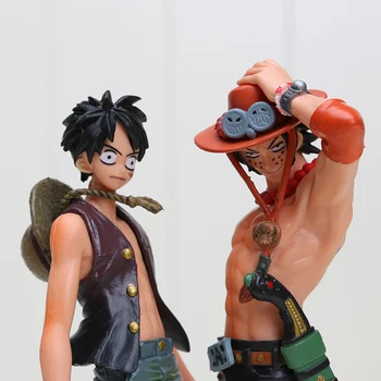 Anime One Piece 2vnt 16cm/set 2 Metų Luffy VS Ace Nami Nico Usoop Marco PVC Veiksmų Skaičius, Žaislai, Lėlės