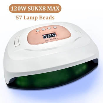 120W Super Galingas Power UV LED Nagų Lempa Nagams Džiovintuvas Lempos 57 LED Su Auto Jutiklis LCD Ekranas Profesionalų Manikiūro įrankiai