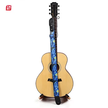 LONGTEAM Kūrybos Van Gogh gitara dirželis liaudies akustinė gitara pririšamuoju diržu, elektrinė gitara, bosinė priedai