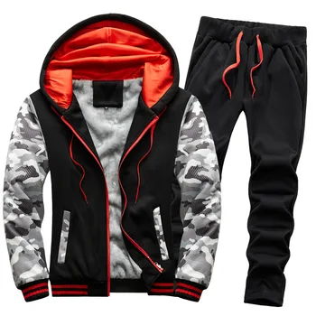2020 Naujų vyriškų drabužių Prekės ženklo Tracksuit Vyrų Žiemos Vilnos Rinkiniai Mens Storio Hoodies+Kelnės Kostiumas Vyrams 2 vnt Rinkiniai Plius Dydis 5XL
