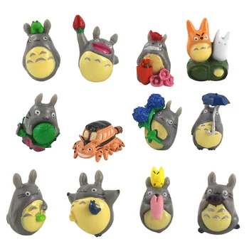 12pcs/set mano kaimynas Totoro pav dovanos lėlės dervos miniatiūrinės figūrėlės, Žaislų, PVC plactic japonijos mielas anime
