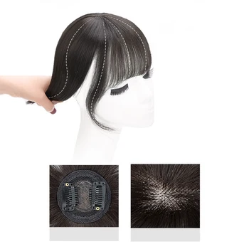 JINKAILI 12 colių Sintetinių Plaukų Įrašą Toupee Hairpieces Tiesūs Plaukai Bang Pakraštyje Viršų Uždarymo plaukų segtukai Vyrams ir Moterims