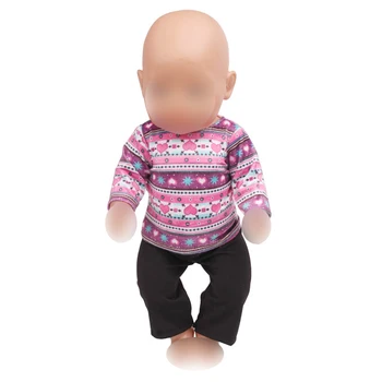 43 cm, kūdikių lėlės, drabužiai naujagimiams Violetinis megztinis nustatyti Kūdikių žaislai suknelė tinka American 18 colių Mergaičių lėlės f362
