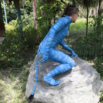 Filmas Avatar 2 Jumpsuit Cosplay Kostiumų Poliesteris Na'vi Uodega Bodysuit Suaugusiųjų Unisex Helovinas Dovanos
