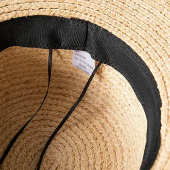 Rankų darbo Ilgu Kaspinu Ponios Rafija Skrybėlės Moterų Butas Paplūdimio Skrybėlę Vasarą, Saulės UV Skrybėlę