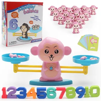 Matematikos Rungtynės Žaidimo Lentos Žaislai Monkey Pusiausvyros Skalės Skaičius Montessori Balansas Žaidimai Vaiko Mokymosi Žaislas Duomenys Juguetes Para Kūdikių