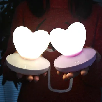 Naktį Šviesos Valentino Diena USB Įkraunama Širdies Dovanos, Vestuvių Dekoravimas Namuose Miegamasis LED Romantišką Atmosferą Nakčiai Lempos