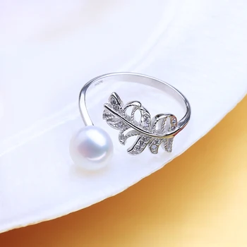 FENASY Natūralių Perlų žiedai Naujas Mados Bohemijos Lapų 925 Sterlingas Sidabro Zicron Šalies Žiedai Moterims Vestuvinis Žiedas